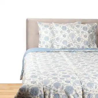 Tottus Cubrecama estampado 1.5 pz flor cel oferta