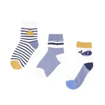 Tottus Pack x3 medias bebé talla 6m amarillo azul oferta