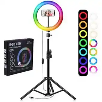 Linio Aro luz led 26 cm rgb colores + trípode... oferta
