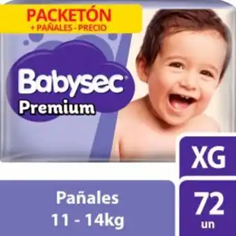 Freshmart Pañal babysec premium pack xg x 72 un - unidad oferta
