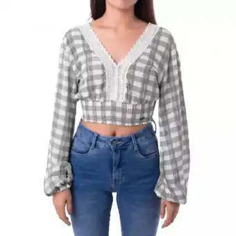 Blusas cuadros ashlat m/larga