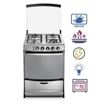 Hiraoka Cocina a glp miray fucsia plus 4 hornillas oferta