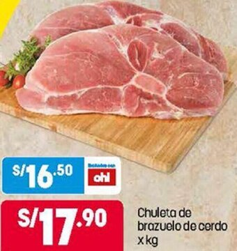 Plaza Vea Chuleta de Brazuelo de Cerdo oferta