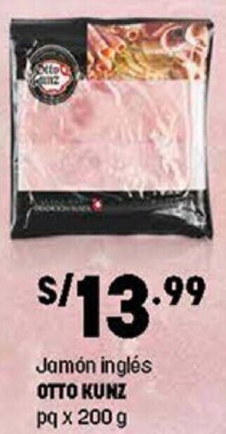 Plaza Vea Jamón Inglés Otto Kunz 200g oferta