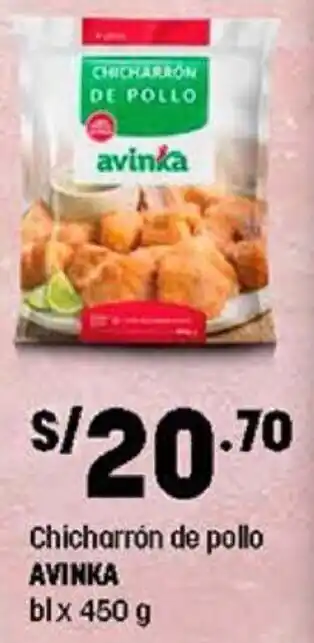 Plaza Vea Chicharrones de Pollo Avinka 450g oferta