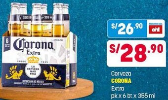 Plaza Vea Cerveza Corona Extra 6bt x 355ml oferta