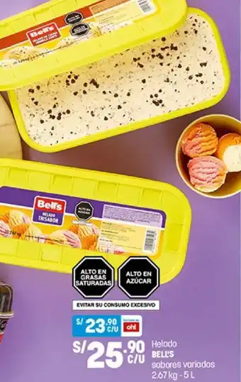 Plaza Vea Helado Bell's 2,67kg - 5L oferta