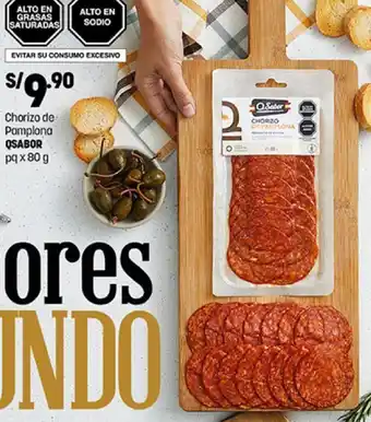 Plaza Vea Chorizo de Pamplona Qsabor 80g oferta