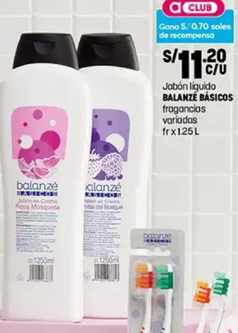 Plaza Vea Jabón Líquido Balanzé Básicos 1,25L oferta