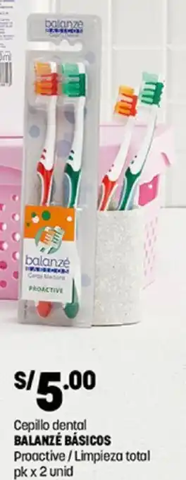 Plaza Vea Cepillo Dental Balanzé Básicos 2Unid oferta