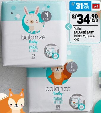 Plaza Vea Pañal Balanzé Baby M, G, XG, XXG oferta