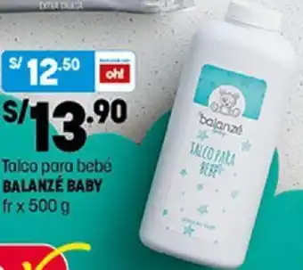 Plaza Vea Talco para Balanzé Baby 500g oferta