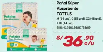 Hiperbodega Precio Uno Pañal Súper Absorbente Tottus oferta
