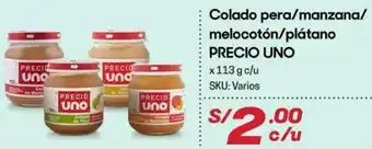 Colado pera/ Manzana/ Melocotón/ Plátano Precio Uno 113g