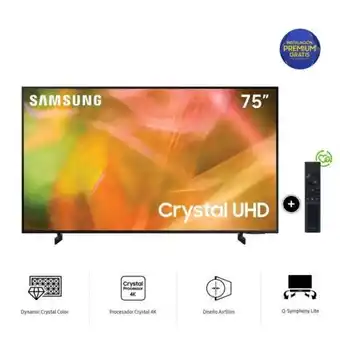 Hiraoka Tv samsung led 4k uhd smart 75" un75au8000gxpe oferta