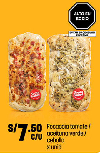 Plaza Vea Focaccia Tomate / Aceituna Verde / Cebolla x unid oferta