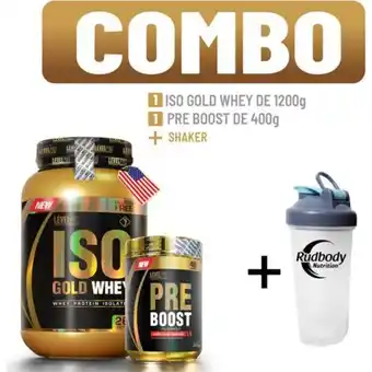 Platanitos Level pro combo level pro - iso gold whey 2.650 libras strawberry + pre boost 400 gr. fruit punch + shaker oferta