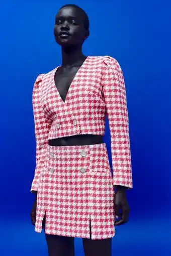 ZARA Falda mini pata gallo oferta