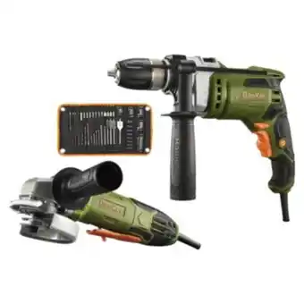 Maestro Taladro percutor 13mm 900w + 73 accesorios + esmeril angular bauker 41/2 820w oferta