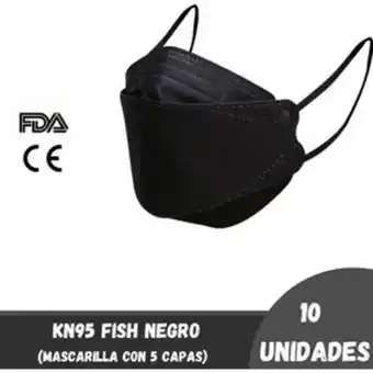 Linio Mascarillas kn95 fish negro x 10 oferta