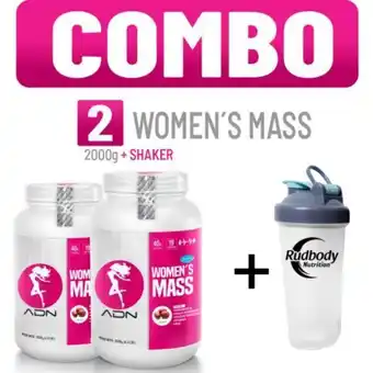 Platanitos Adn women's combo adn women's - 2 women's mass 2 kg. vainilla + shaker oferta