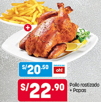 Plaza Vea Pollo Rostizado + Papas oferta