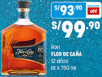 Plaza Vea Ron Flor de Caña 12 Años bt x 750ml oferta