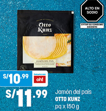 Plaza Vea Jamón del Pais Otto Kunz pq x 150g oferta