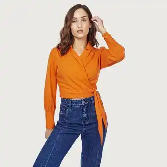 Mentha & Chocolate Blusa dinora jun naranja oferta