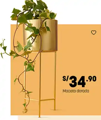 Plaza Vea Maceta Dorada oferta