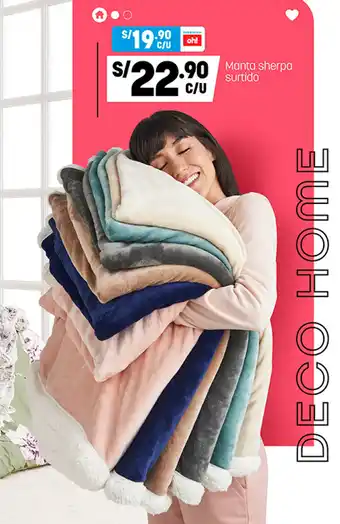 Plaza Vea Manta Sherpa Surtido oferta