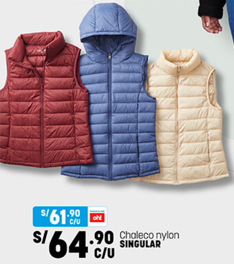 Plaza Vea Chaleco Nylon Singular oferta