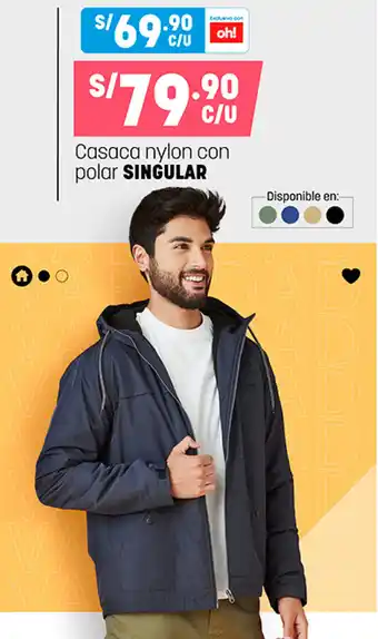 Plaza Vea Casaca Nylon con Polar Singular oferta