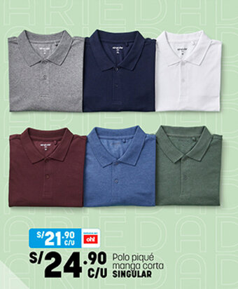 Plaza Vea Polo Piqué Manga Corta Singular oferta