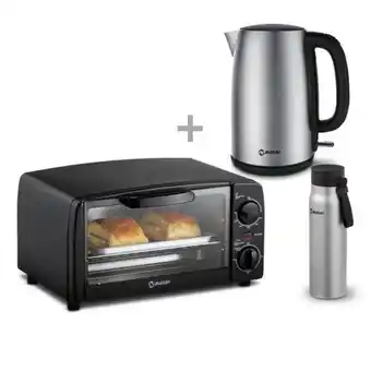 Hiraoka Horno eléctrico miray hem-64 10l + hervidor miray hm-871 1.7l + termo miray 520 ml tm-a520p oferta