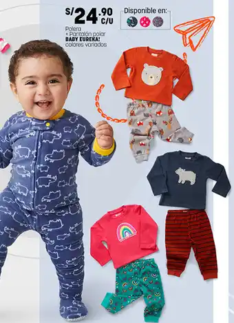 Plaza Vea Polera + Pantalón Polar Baby Eureka! colores variados oferta