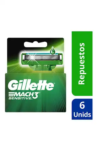 Tiendas EFE Cartuchos para afeitar gillette mach3 sensitive 6 unidades oferta