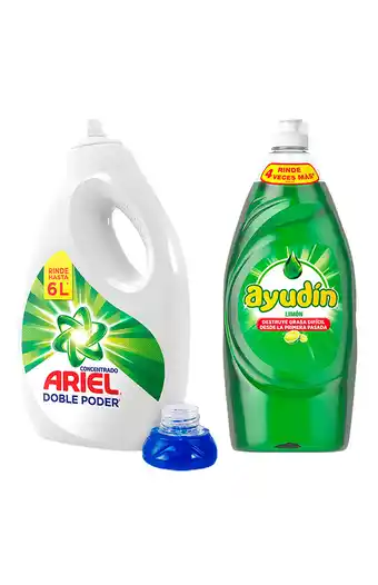 Tiendas EFE Pack detergente líquido ariel concentrado 3l + ayudín 900ml oferta