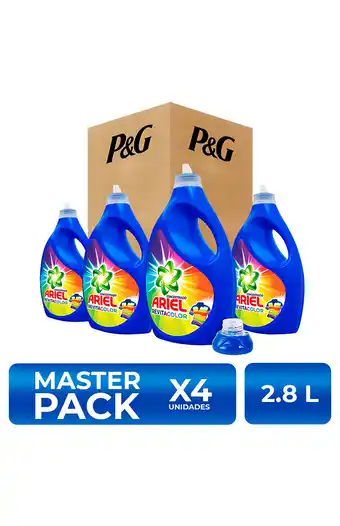 Tiendas EFE Packx4 detergente ariel líquido revitacolor ropa color 2.8l oferta