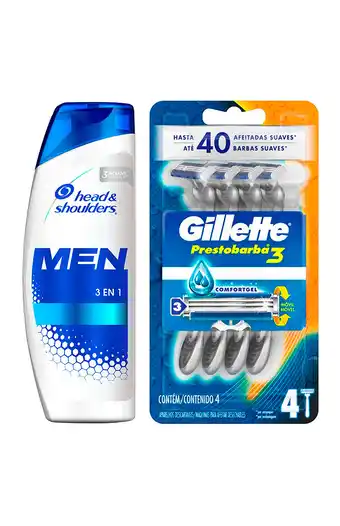 Tiendas EFE Pack shampoo head&shoulders men + gillette prestobarba3 4un oferta