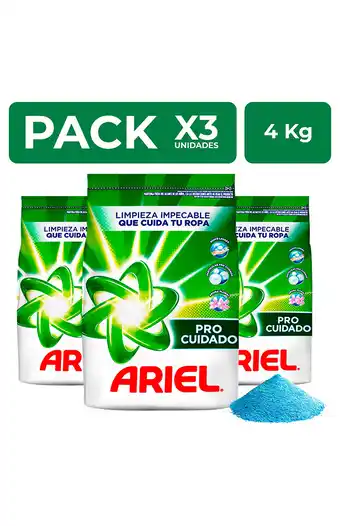 Tiendas EFE Packx3 detergente en polvo ariel regular 4kg oferta