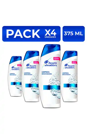 Tiendas EFE Packx4 shampoo head&shoulders limpieza renovadora 375ml oferta