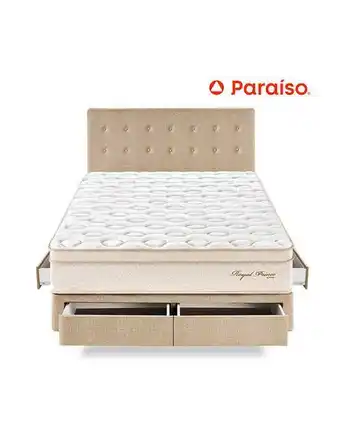 Tiendas EFE Dormitorio cajones royal prince 1.5 plaza + almohada + protector - champagne oferta