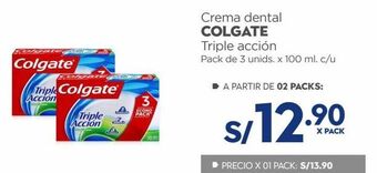 Makro Crema dental colgate triple acción pack de 3 unids. x 100 ml. c/u oferta
