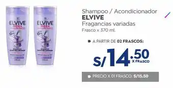 Makro Shampoo / acondicionador elvive fragancias variadas frasco x 370 ml. oferta