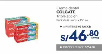 Makro Crema dental colgate triple acción pack de 6 unids. x 150 ml. oferta