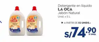 Makro Detergente en líquido la oca jabón natural unid. x 5 l oferta
