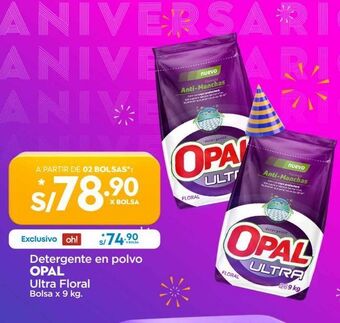 Makro Detergente en polvo opal ultra floral bolsa x 9 kg. oferta