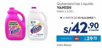 Makro Quitamanchas líquido vanish galón x 3.78 l oferta