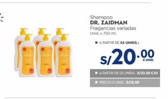 Makro Shampoo dr. zaidman fragancias variadas unid. x 750 ml. oferta